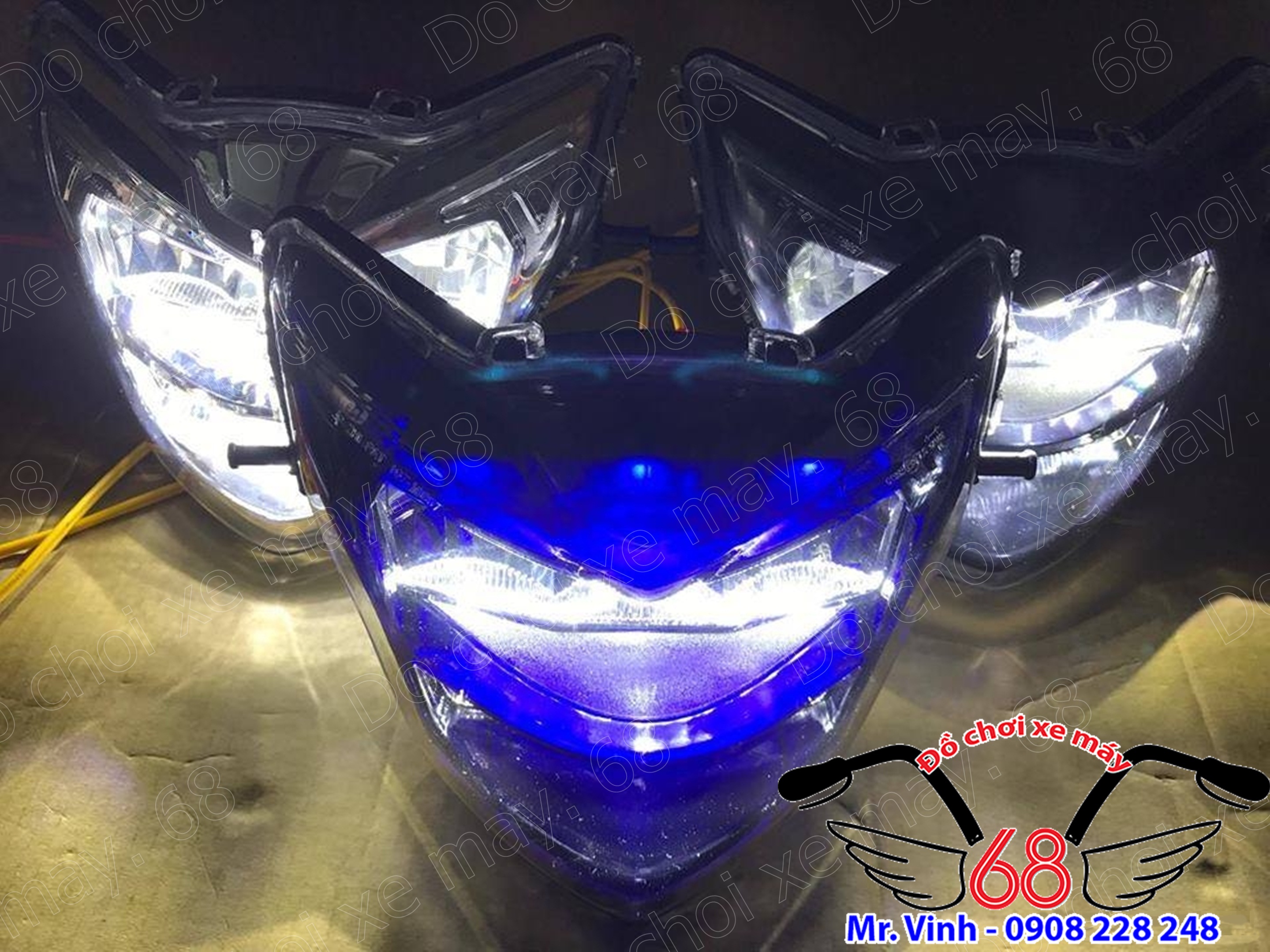 Hình ảnh: Đèn trước led 2 tầng mới nhất độ cho Exciter 135 giá rẻ tại SHOP 68 TPHCM Hình ảnh: Đèn trước led 2 tầng mới nhất độ cho Exciter 135 giá rẻ tại SHOP 68 TPHCM