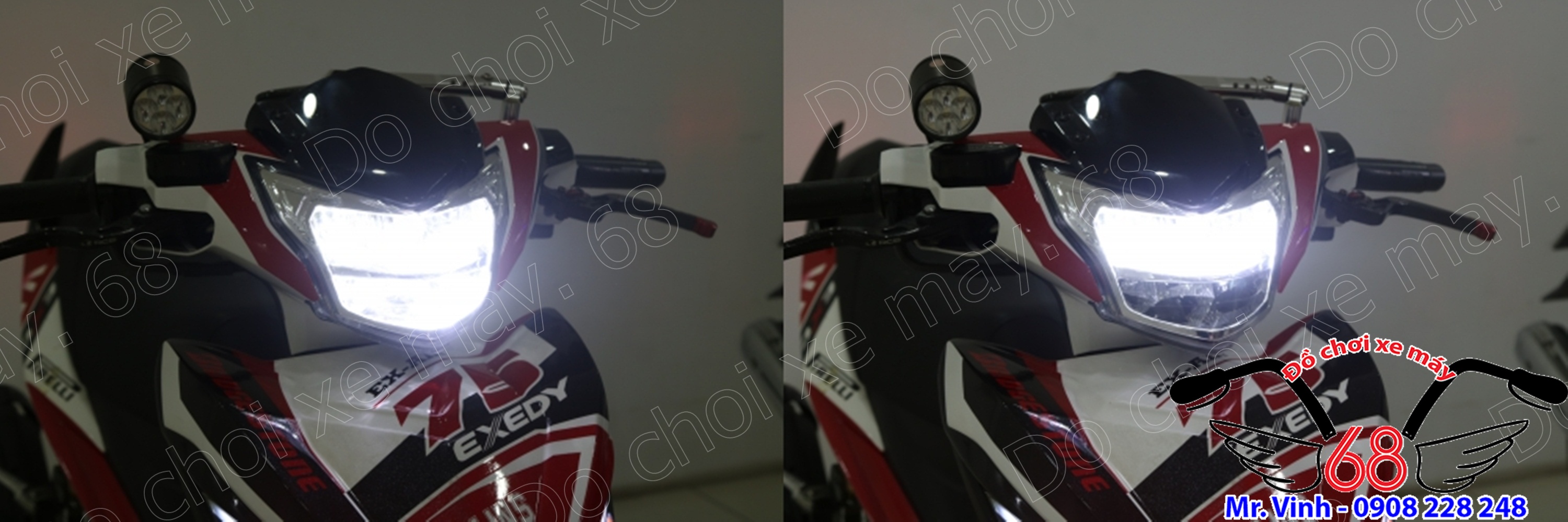 Hình ảnh: Hệ thống đèn led 2 tầng cao cấp Zhipat độ cho Exciter 135 đời 2011 và Exciter 150 đời 2015 giá rẻ tại SHOP 68 TPHCM Hình ảnh: Hệ thống đèn led 2 tầng cao cấp Zhipat độ cho Exciter 135 đời 2011 và Exciter 150 đời 2015 giá rẻ tại SHOP 68 TPHCM