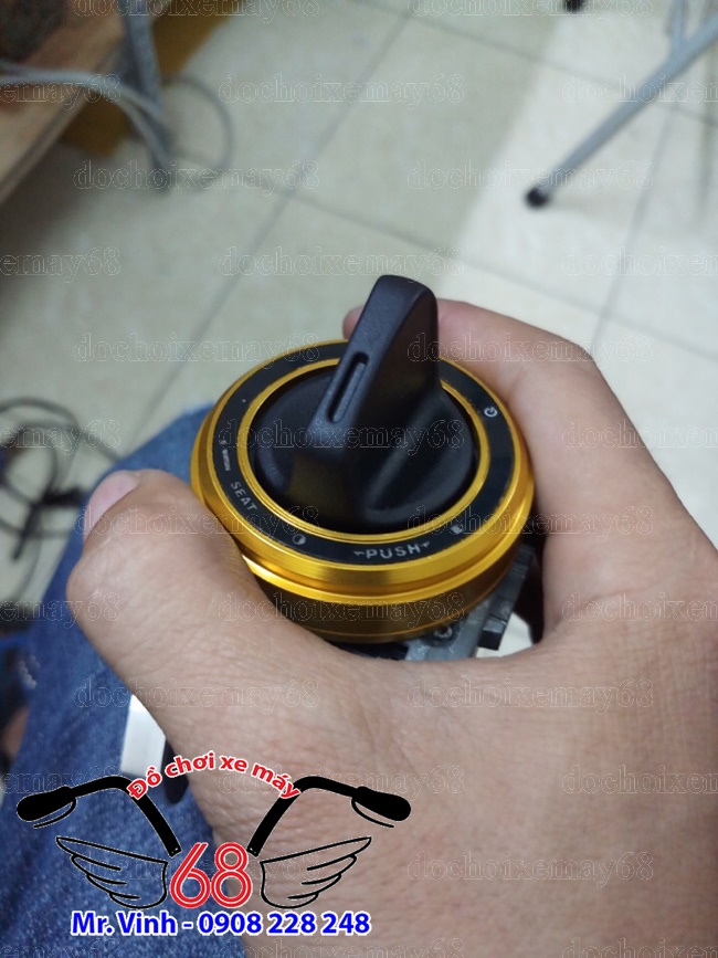 Hình ảnh: Khóa smartkey nắp tròn màu vàng giá rẻ tại shop 68 TPHCM Q1