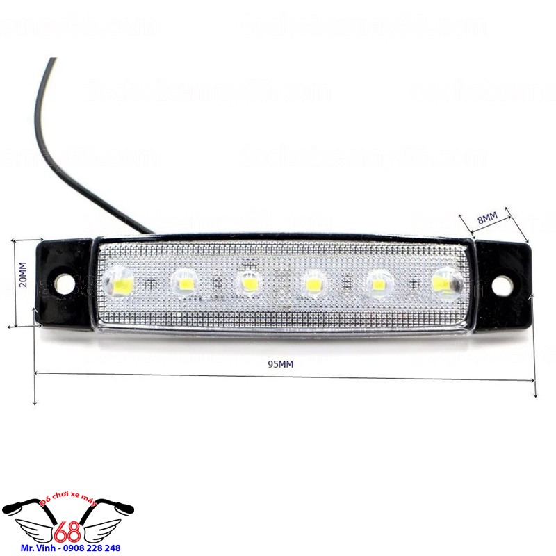 Hình ảnh: Kích thước đèn led độ trong cốp xe máy cực sáng tại Shop 68 TPHCM Hình ảnh: Kích thước đèn led độ trong cốp xe máy cực sáng tại Shop 68 TPHCM