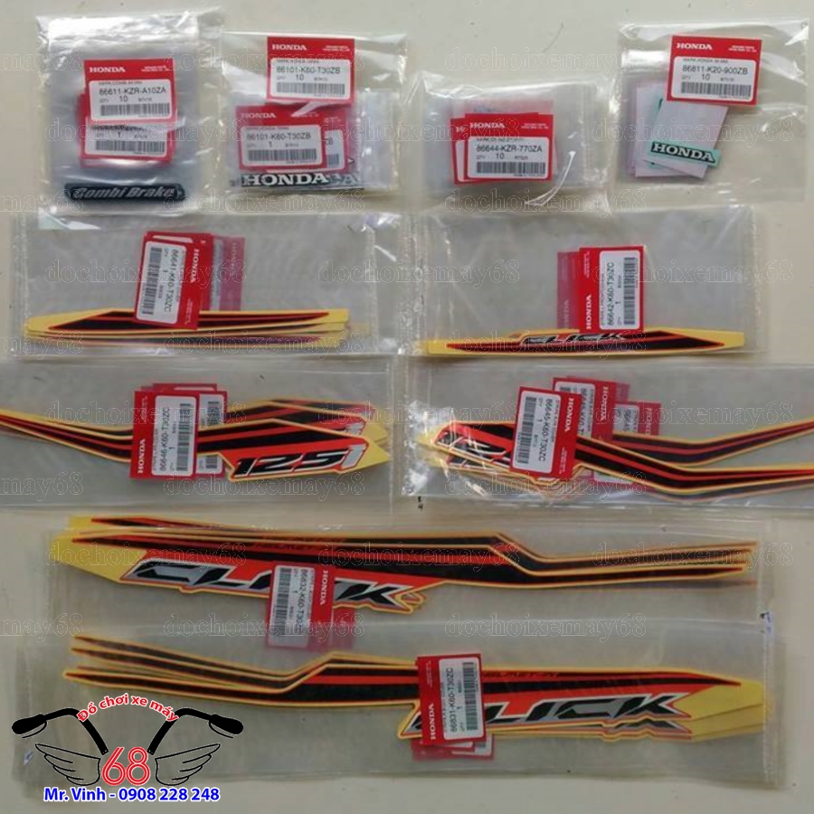 Hình ảnh: Tem zin cho Click ThaiLan125 tại shop 68 Q1 Hình ảnh: Tem zin cho Click ThaiLan125 tại shop 68 Q1
